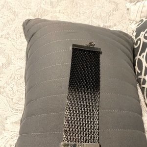 Gorgeous silver and black mesh bracelet.